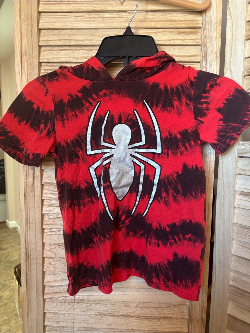 Marvel Red and Black Spider-Man Tie-Dye Hoodie Tee 7
